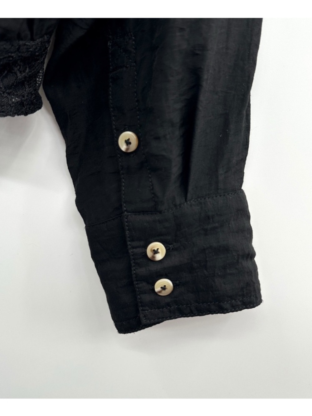 Anthropologie Pilcro Buttondown Blouse Bodysuit in Black Size Large - Picture 8 of 13